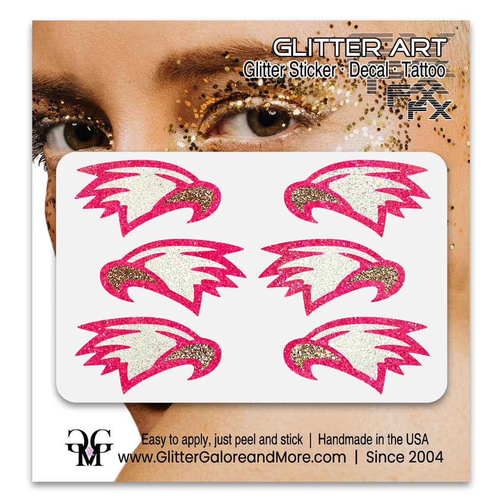 Eagles Glitter Stickers, 6 Stickers - Available in Brilliant Glitter Colors