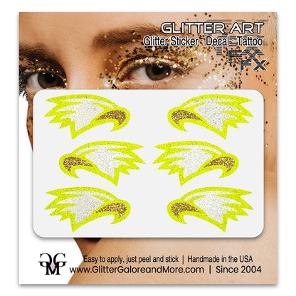 Eagles Glitter Stickers, 6 Stickers - Available in Brilliant Glitter Colors