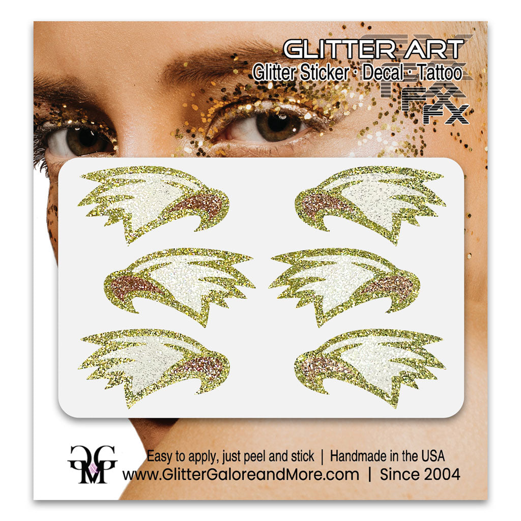 Eagles Glitter Stickers, 6 Stickers - Available in Brilliant Glitter Colors