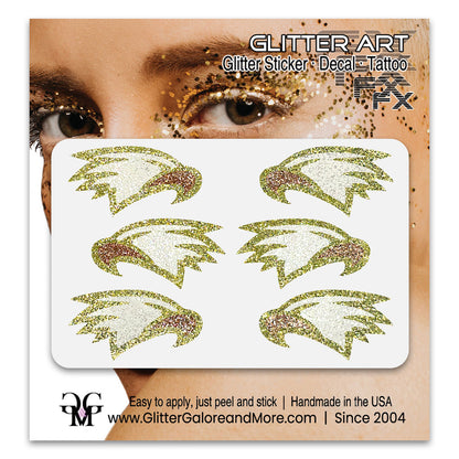 Eagles Glitter Stickers, 6 Stickers - Available in Brilliant Glitter Colors