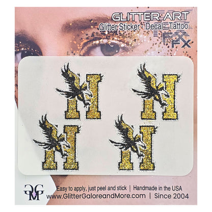 Eagle H Hobbs HS Custom Glitter Tattoo Stickers - 4 Stickers