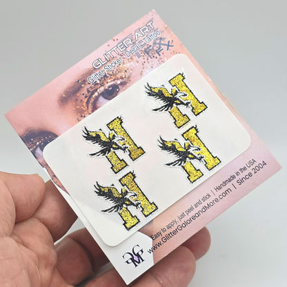 Eagle H Hobbs HS Custom Glitter Tattoo Stickers - 4 Stickers