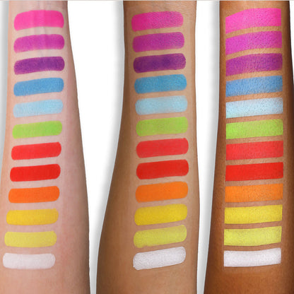 Electric City Eyeshadow Palette by Lurella, 12 Bright Pressed Eyeshadow Colors with 2 Duo Tip Makeup Brushes