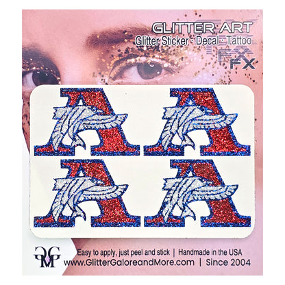 Falcons Robbinsdale Armstrong HS Custom Glitter Tattoo Stickers - 4pcs