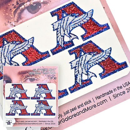 Falcons Robbinsdale Armstrong HS Custom Glitter Tattoo Stickers - 4pcs