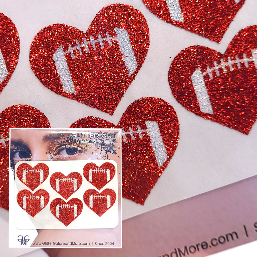 Football Gameday Glitter Tattoo Stickers in Various Styles