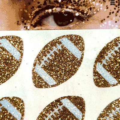 Football Gameday Glitter Sticker Tattoos in Customizable Colorways