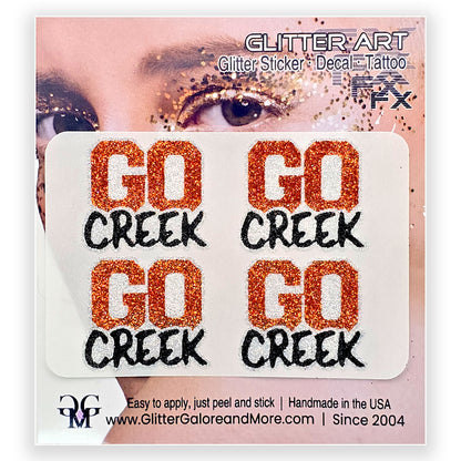 Go Creek Face Decals, Beavercreek Temporary Tattoos. 