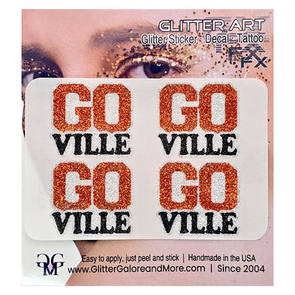 GO Ville Custom Glitter Tattoo Stickers - 4 Stickers