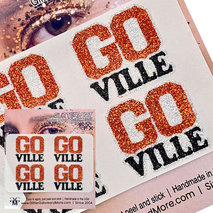 GO Ville Custom Glitter Tattoo Stickers - 4 Stickers