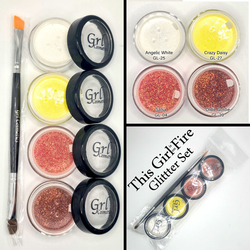 Flame Color Glitter Collection with Brush.