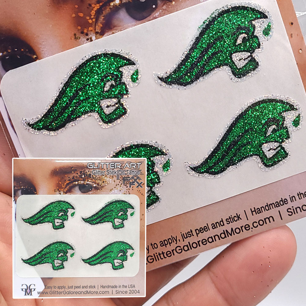 Greenie Glitter Tattoo Custom Stickers - 4pcs