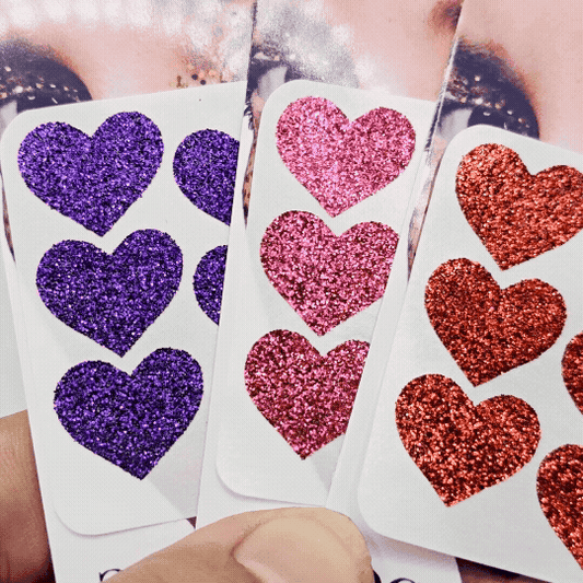 Glitter Heart Temporary Stickers