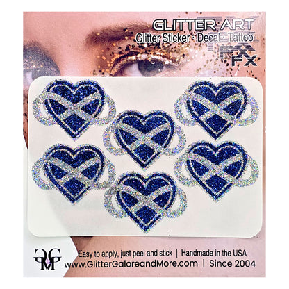 Infinity Heart Glitter Tattoo Stickers - 6 Stickers