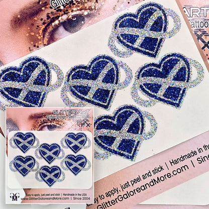 Infinity Heart Glitter Tattoo Stickers - 6 Stickers