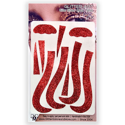 Evil Clown Glitter Sticker Tattoo, 2 Application Sticker Set