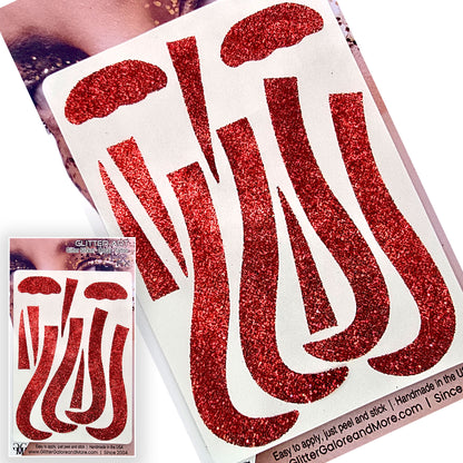 Evil Clown Glitter Sticker Tattoo, 2 Application Sticker Set