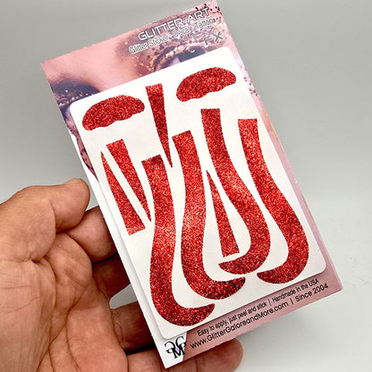 Evil Clown Glitter Sticker Tattoo, 2 Application Sticker Set