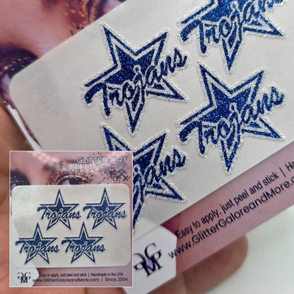 Johnson County Trojans Star Glitter Sticker Tattoos - 4 Pieces
