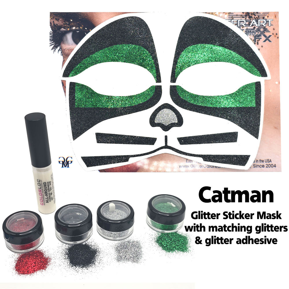 KISS Glitter Face Mask Sticker, KISS Halloween Costume Mask Tattoo Sticker