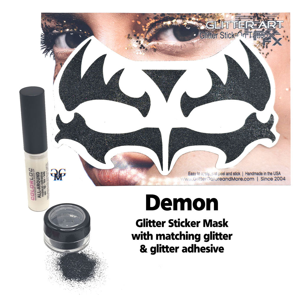 KISS Glitter Face Mask Sticker, KISS Halloween Costume Mask Tattoo Sticker