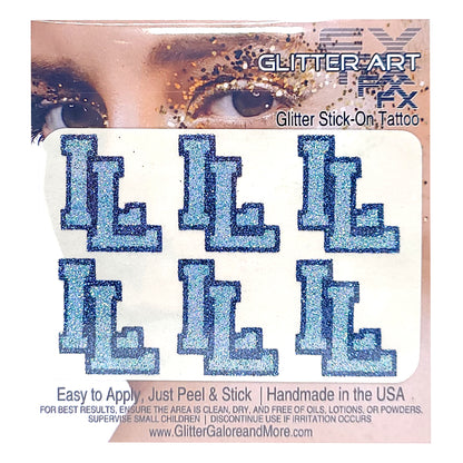 Lakeside Lutheran High School LL Custom Glitter Tattoo Stickers - 6 Pieces