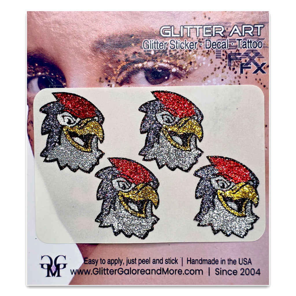 Lewis University Fitz Custom Glitter Tattoo Stickers - 4 Stickers