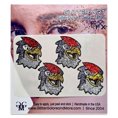 Lewis University Fitz Custom Glitter Tattoo Stickers - 4 Stickers