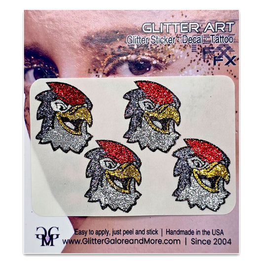 Lewis University Fitz Custom Glitter Tattoo Stickers - 4 Stickers
