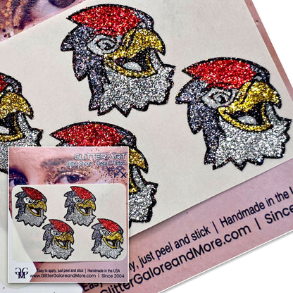 Lewis University Fitz Custom Glitter Tattoo Stickers - 4 Stickers