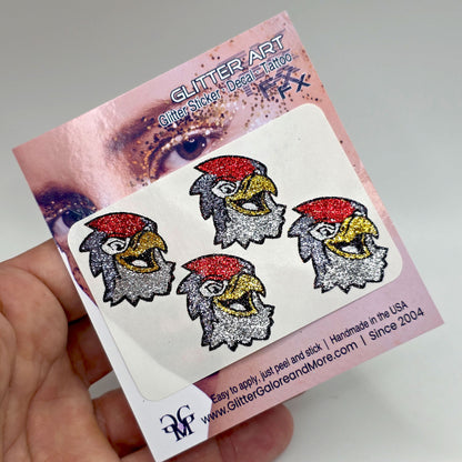 Lewis University Fitz Custom Glitter Tattoo Stickers - 4 Stickers