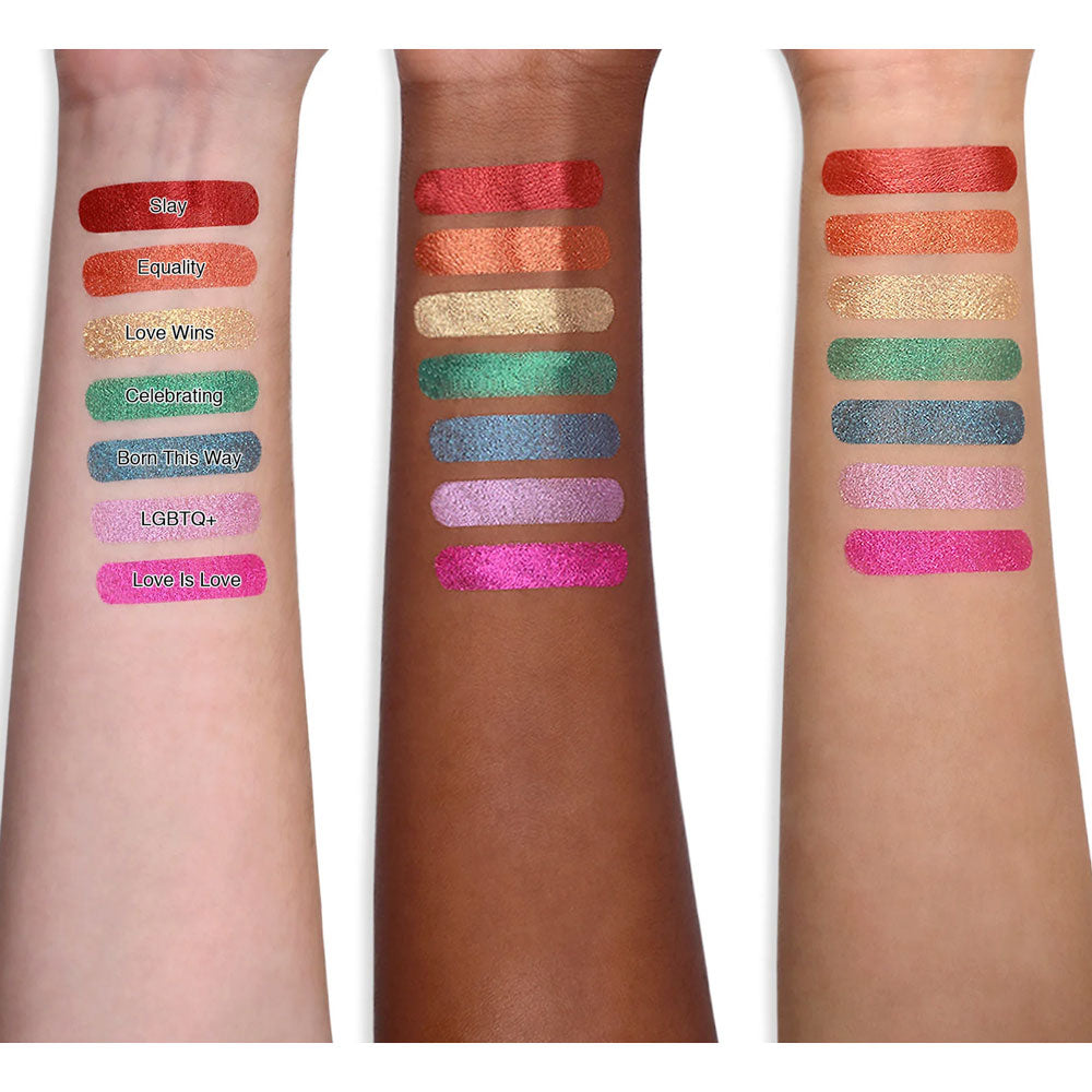 Prideful Eyeshadow Palette by Lurella, 21 Bright Pressed Eyeshadow Colors with 2 Duo Tip Makeup Brushes