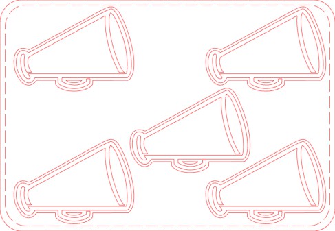 Custom Color Megaphone #2 Sticker Tattoos — Cheer & Spirit