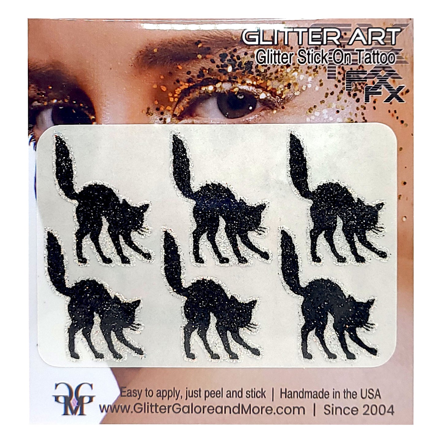 Mexia Black Cats Glitter Tattoo Custom Stickers