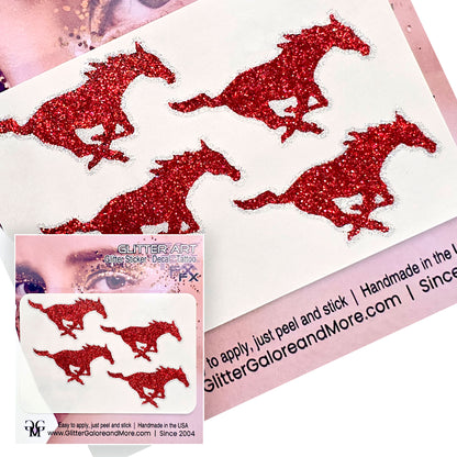 Mustang Custom Glitter Tattoo Stickers - 4pcs