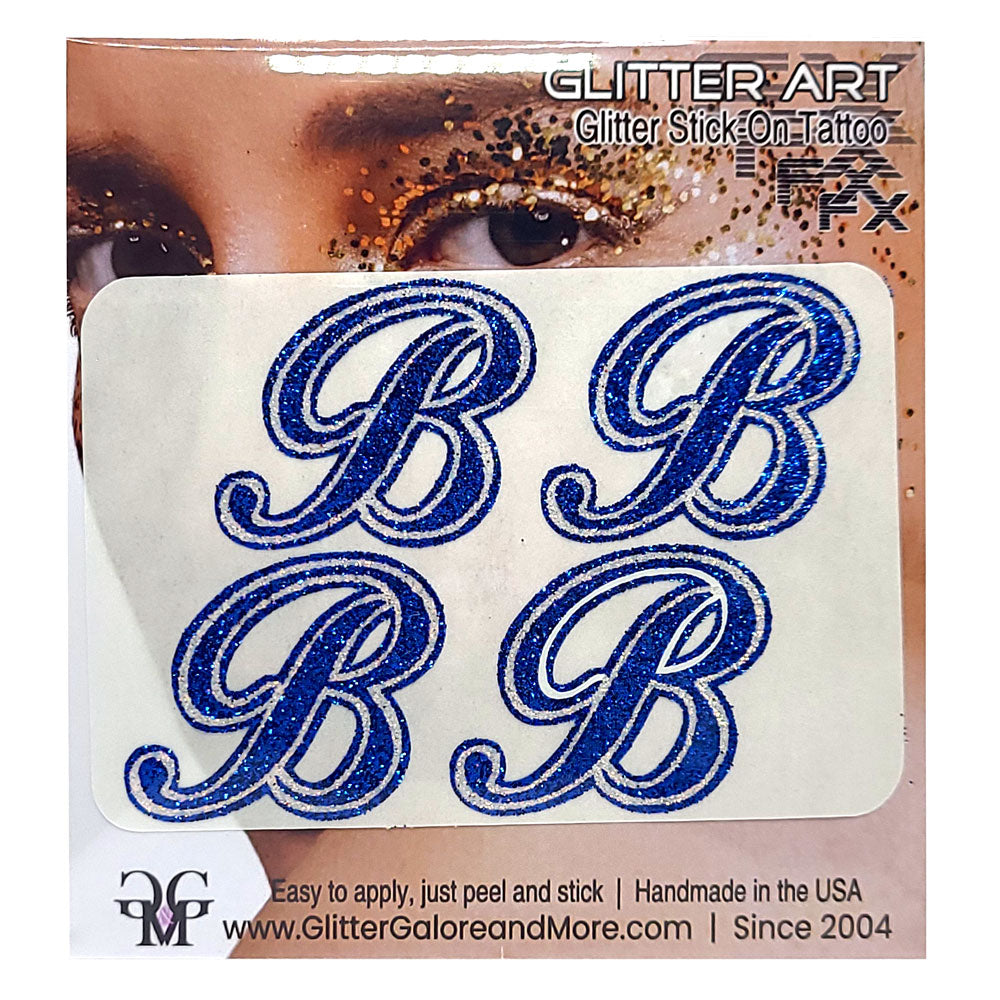 Broomfield B Glitter Tattoo Custom Sticker - 4pcs