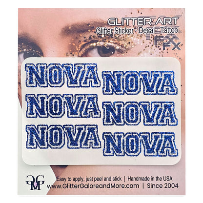 NOVA Elite Cheer Glitter Tattoo Custom Stickers - 6pcs
