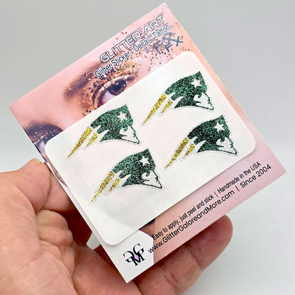 Patriots Custom Glitter Tattoo Stickers - 4 Stickers