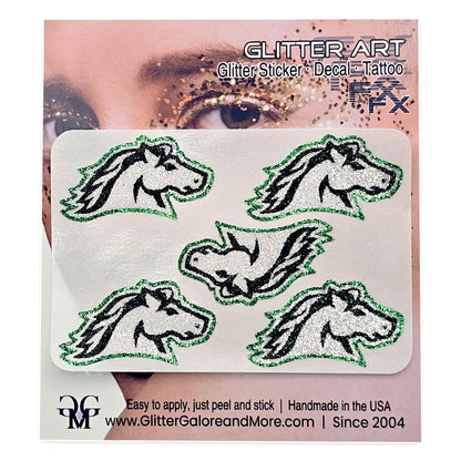 Pony Glitter Tattoo Custom Stickers - 5 Stickers