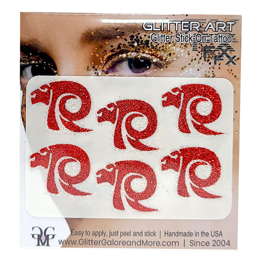 Ralston Rams Glitter Tattoo Stickers for Face and Body - 6 Stickers