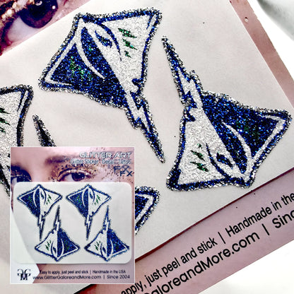 SW Stingrays Boosters Glitter Sticker Tattoos - 4 Pieces