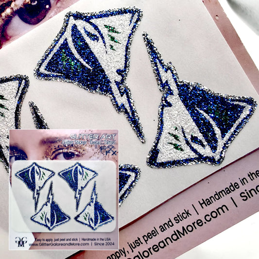 SW Stingrays Boosters Glitter Sticker Tattoos - 4 Pieces