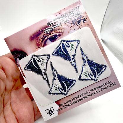 SW Stingrays Boosters Glitter Sticker Tattoos - 4 Pieces