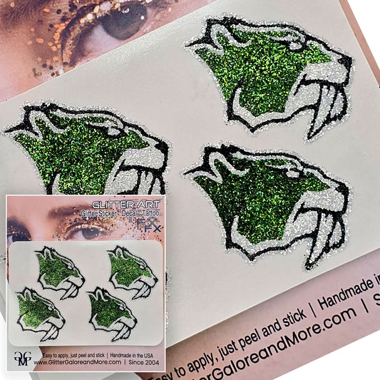 Fossil Ridge Sabercat Custom Glitter Tattoo Stickers - 4 Stickers