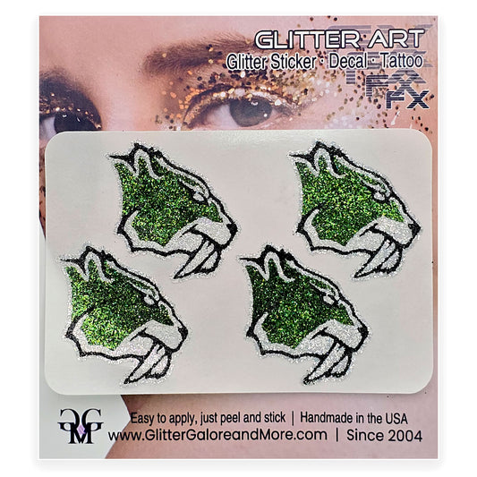Fossil Ridge Sabercat Custom Glitter Tattoo Stickers - 4 Stickers