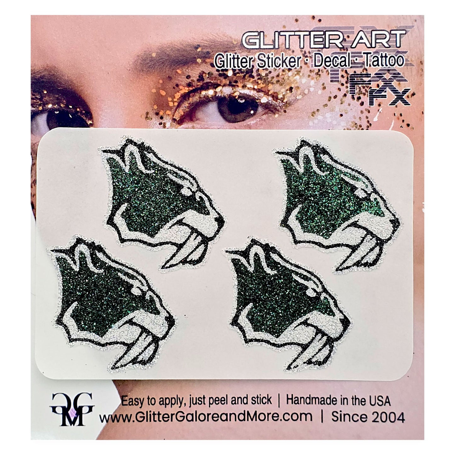 Fossil Ridge Sabercat Custom Glitter Tattoo Stickers - 4 Stickers