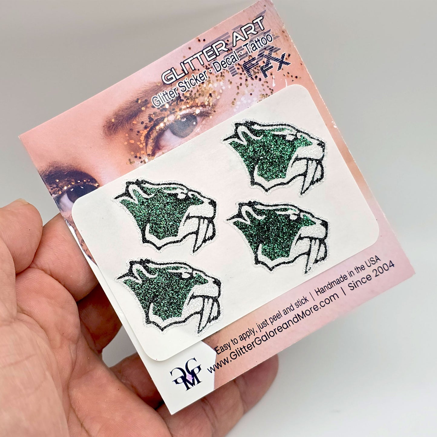 Fossil Ridge Sabercat Custom Glitter Tattoo Stickers - 4 Stickers