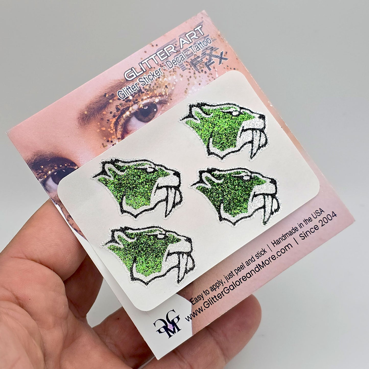 Fossil Ridge Sabercat Custom Glitter Tattoo Stickers - 4 Stickers