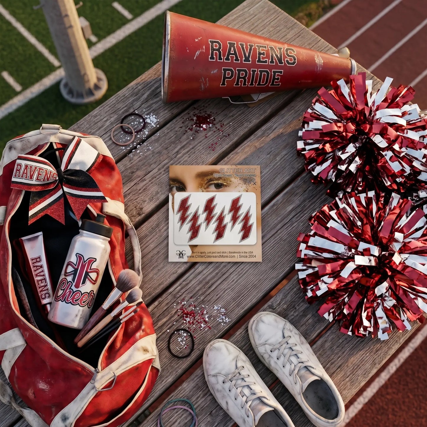 Custom Color Glitter Lightning Bolt Stickers — Cheer & Spirit