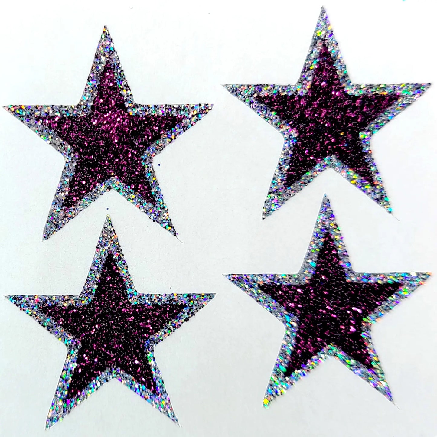 Custom Color Glitter Star Face Stickers — Cheer & Spirit